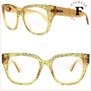 Gucci Gold Glitter Eyeglasses